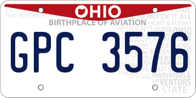 OH license plate GPC3576