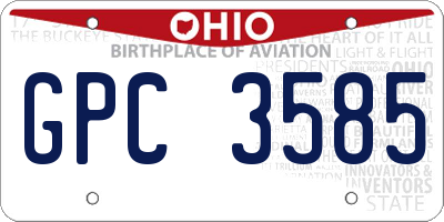 OH license plate GPC3585