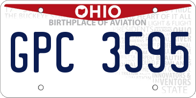 OH license plate GPC3595