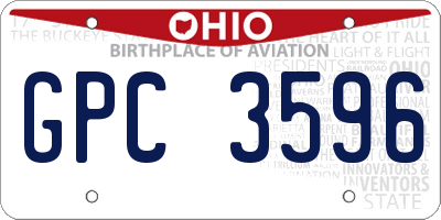 OH license plate GPC3596