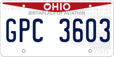 OH license plate GPC3603