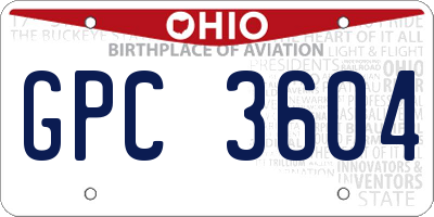 OH license plate GPC3604