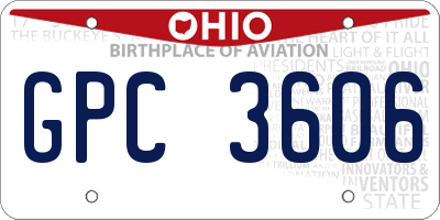 OH license plate GPC3606