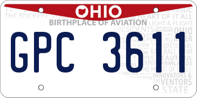 OH license plate GPC3611