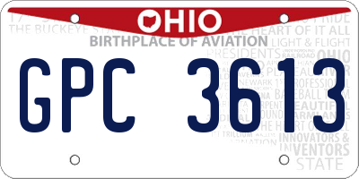 OH license plate GPC3613