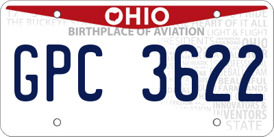 OH license plate GPC3622