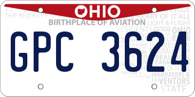 OH license plate GPC3624