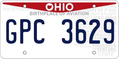 OH license plate GPC3629