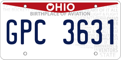 OH license plate GPC3631