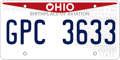 OH license plate GPC3633