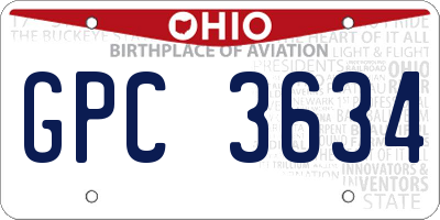 OH license plate GPC3634