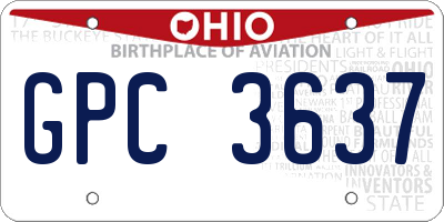 OH license plate GPC3637