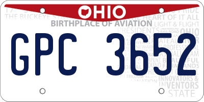 OH license plate GPC3652