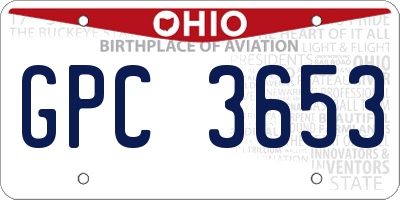 OH license plate GPC3653