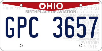 OH license plate GPC3657