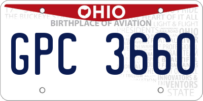 OH license plate GPC3660