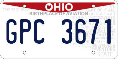 OH license plate GPC3671