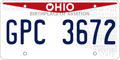 OH license plate GPC3672