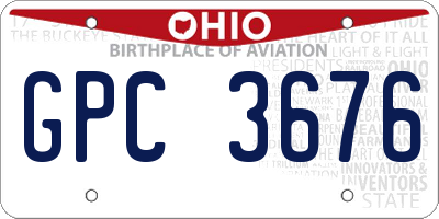 OH license plate GPC3676