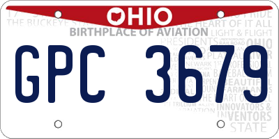 OH license plate GPC3679