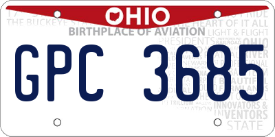 OH license plate GPC3685