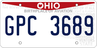 OH license plate GPC3689