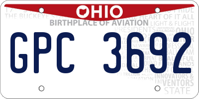 OH license plate GPC3692