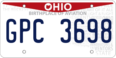 OH license plate GPC3698