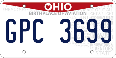 OH license plate GPC3699