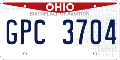 OH license plate GPC3704
