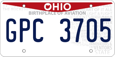 OH license plate GPC3705