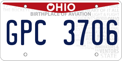 OH license plate GPC3706
