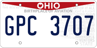 OH license plate GPC3707