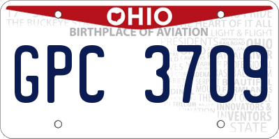 OH license plate GPC3709