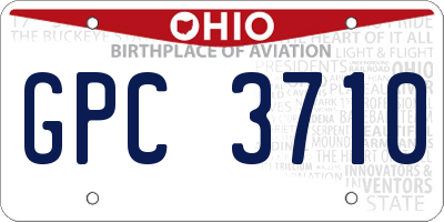 OH license plate GPC3710