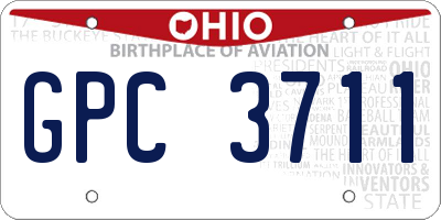OH license plate GPC3711