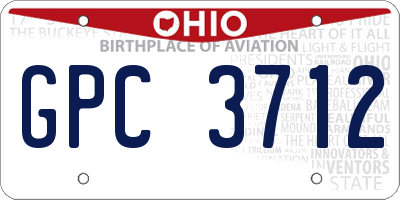 OH license plate GPC3712