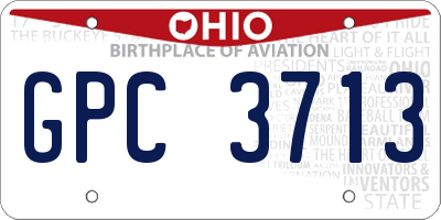 OH license plate GPC3713