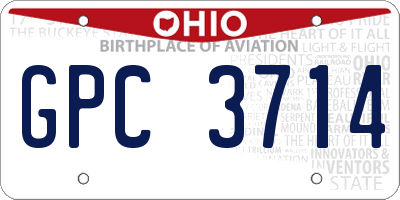 OH license plate GPC3714