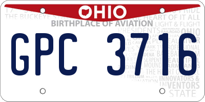 OH license plate GPC3716