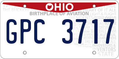 OH license plate GPC3717