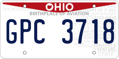 OH license plate GPC3718