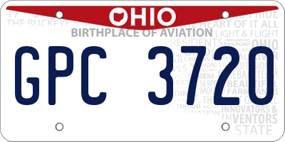 OH license plate GPC3720