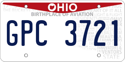 OH license plate GPC3721
