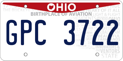OH license plate GPC3722