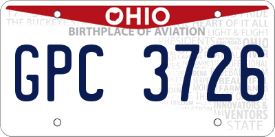OH license plate GPC3726
