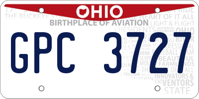 OH license plate GPC3727