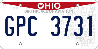 OH license plate GPC3731