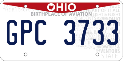 OH license plate GPC3733