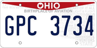 OH license plate GPC3734